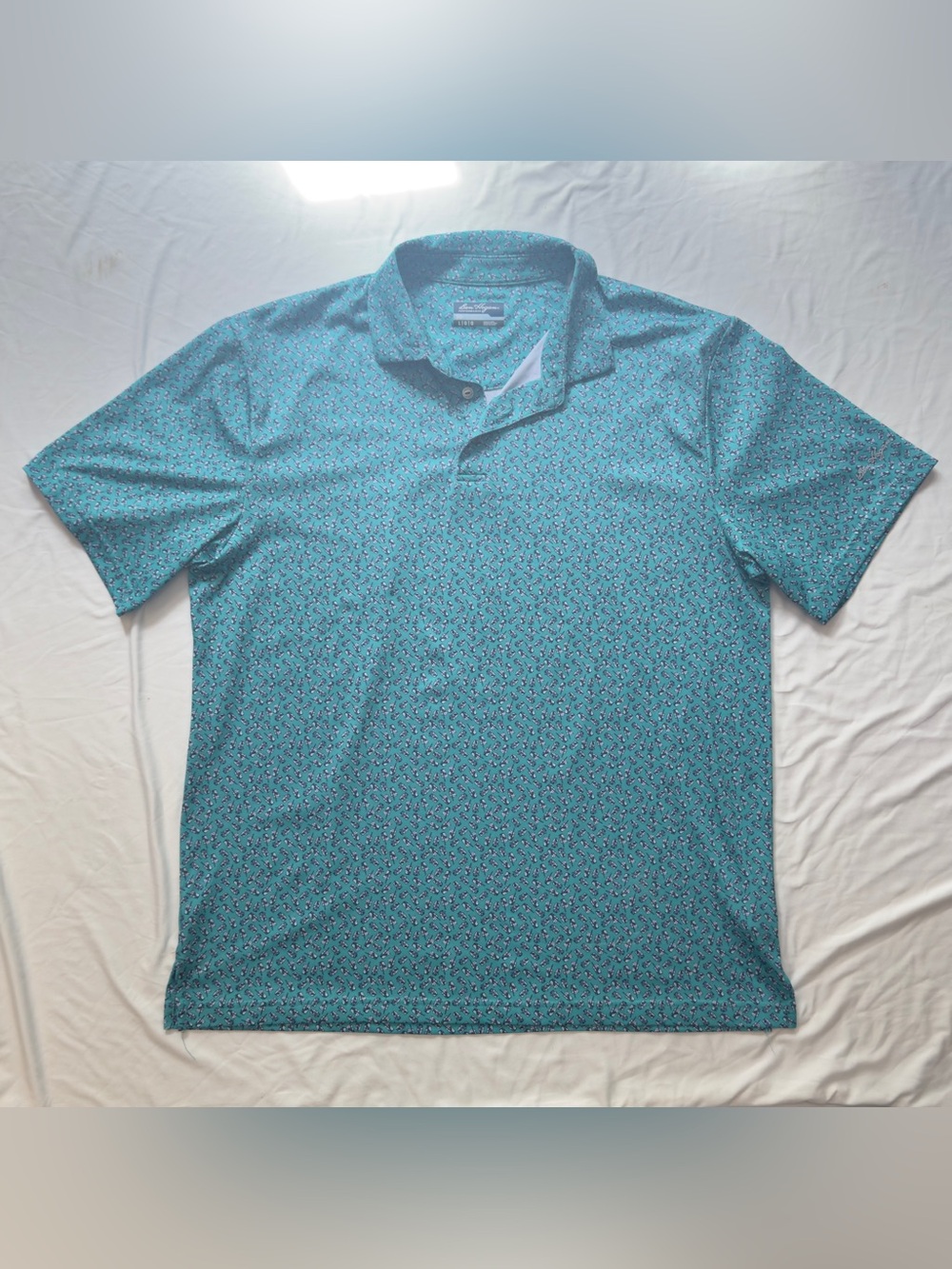 Hogan Teal Patterned Polo Shirt